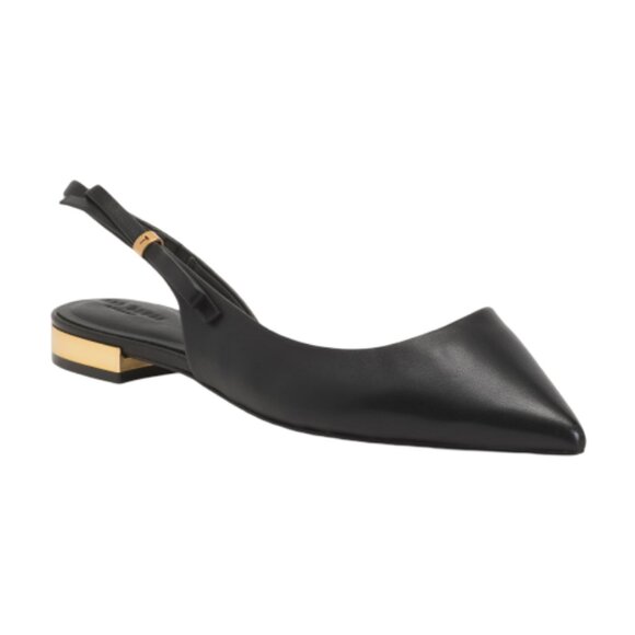 TED BAKER Leather Jane Bow Flats Shoes - Picture 1 of 3